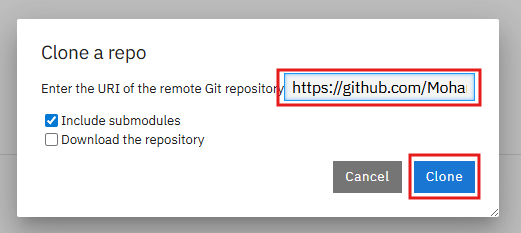 Clone Repo - add url